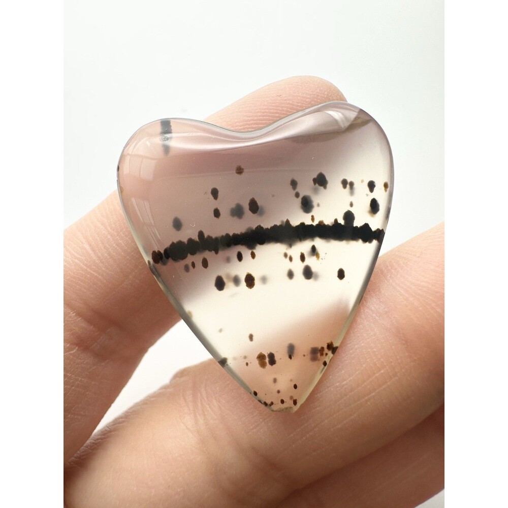 Vintage Scenery Heart Shaped Montana Agate Loose Stone 1”